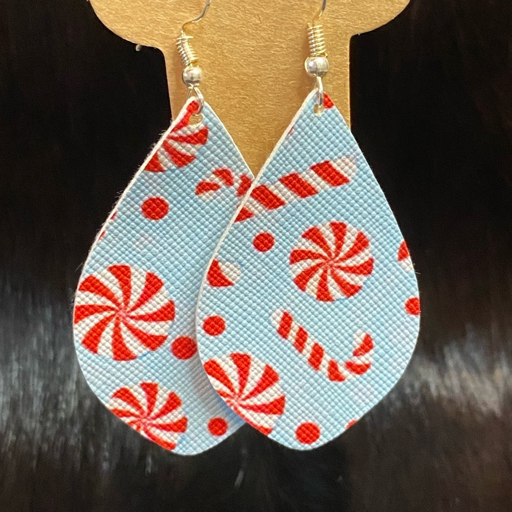 Festive Peppermint Drop Earrings
